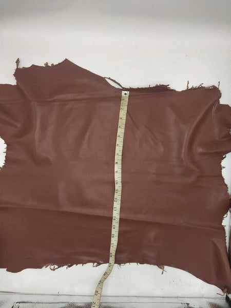 NOORA Lambskin Leather hide skin Reddish Maroon Sheep Nappa Leather 5+ SqFt WA60