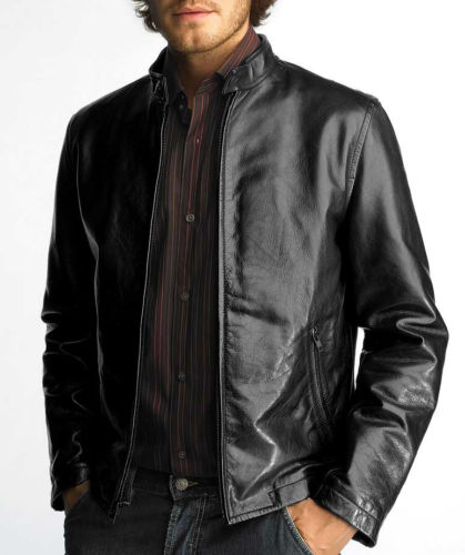 men’s stylish leather jacket in black - Noora International