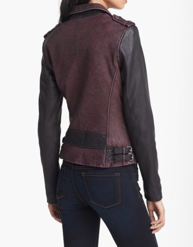 Women's Magenta Leather Jacket ST0338