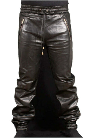 Noora Men's New Genuine Soft Lambskin Leather Trouser Draw Pants For Men For Jogging Pant nappa leather pant SP85