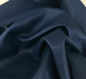 NOORA BLUE leather Genuine sheep Hide for sewing Dusty blue CENDRE Blue Real animal skin hide Natural Lambskin leather pieces 5 SqFt