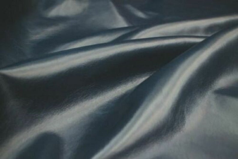 NOORA Lambskin Soft leather hides skins hide skin Navy BLUE leather, smooth semi-shiny midnight blue baby calf hides 5+sqf WA50