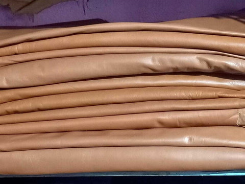 NOORA Premium Soft Lambskin soft leather Hides - Natural Tan 5 sqft WA49
