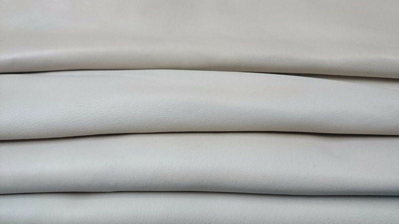 NOORA ICE WHITE offwhite Lambskin Lamb Sheep leather material for sewing hide skin skins hides Genuine Leather Off-White 5 Sq Ft SJ112