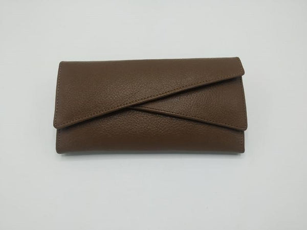 NOORA Leather Clutch  Carry Fairtrade Top grain leather Leather Wristlet Various Colors 3 fold Clutch -SJ267