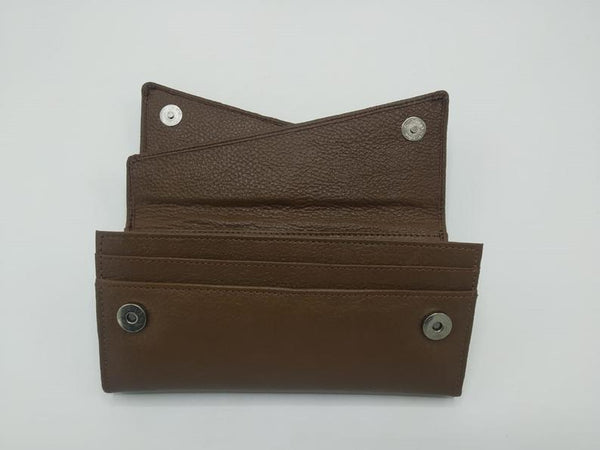 NOORA Leather Clutch  Carry Fairtrade Top grain leather Leather Wristlet Various Colors 3 fold Clutch -SJ267