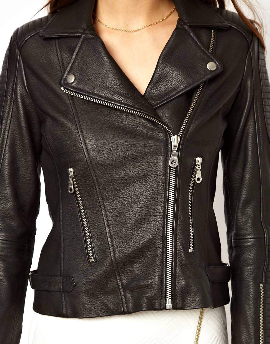 Noora Women's Biker Leather jacket Western Style Jacket ST0311