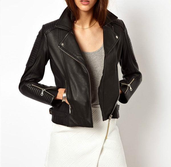 Noora Women's Biker Leather jacket Western Style Jacket ST0311
