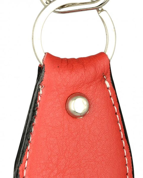 Red leather key chain