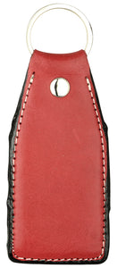 pink leather key chain