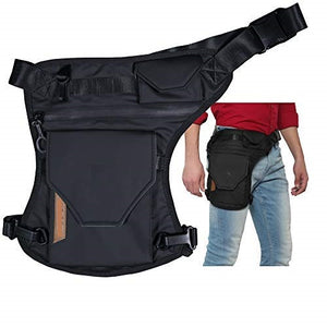 NOORA personalized Unisex Waist Bag| BLACK Leather Waist bag| Multipurpose Utility Cross Bag| Water Repellent|for Travel, Outdoor and Adventures| SK16