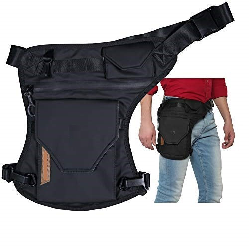 NOORA personalized Unisex Waist Bag| BLACK Leather Waist bag| Multipurpose Utility Cross Bag| Water Repellent|for Travel, Outdoor and Adventures| SK16