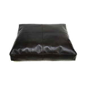 Noora Lambskin Leather Seat Cushion Cover,Table Seat Cover, Square Bench Floor Cushion Cover - Black SB198