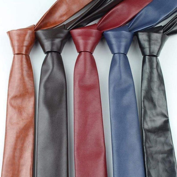 Noora Leather Ties For Men Formal Wear Men's Necktie's leather Ties , 56 inches long, 2 inches at widest, Meeting Wear Tie SU0465