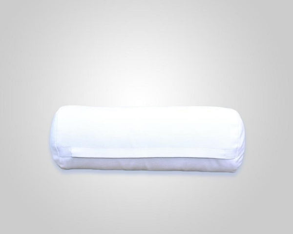 NOORA 100% REAL Genuine Lambskin Leather White Stain Resistant Bolster Neck Roll Pillow Cover,Zippered Pillow Cover Made in India RS33
