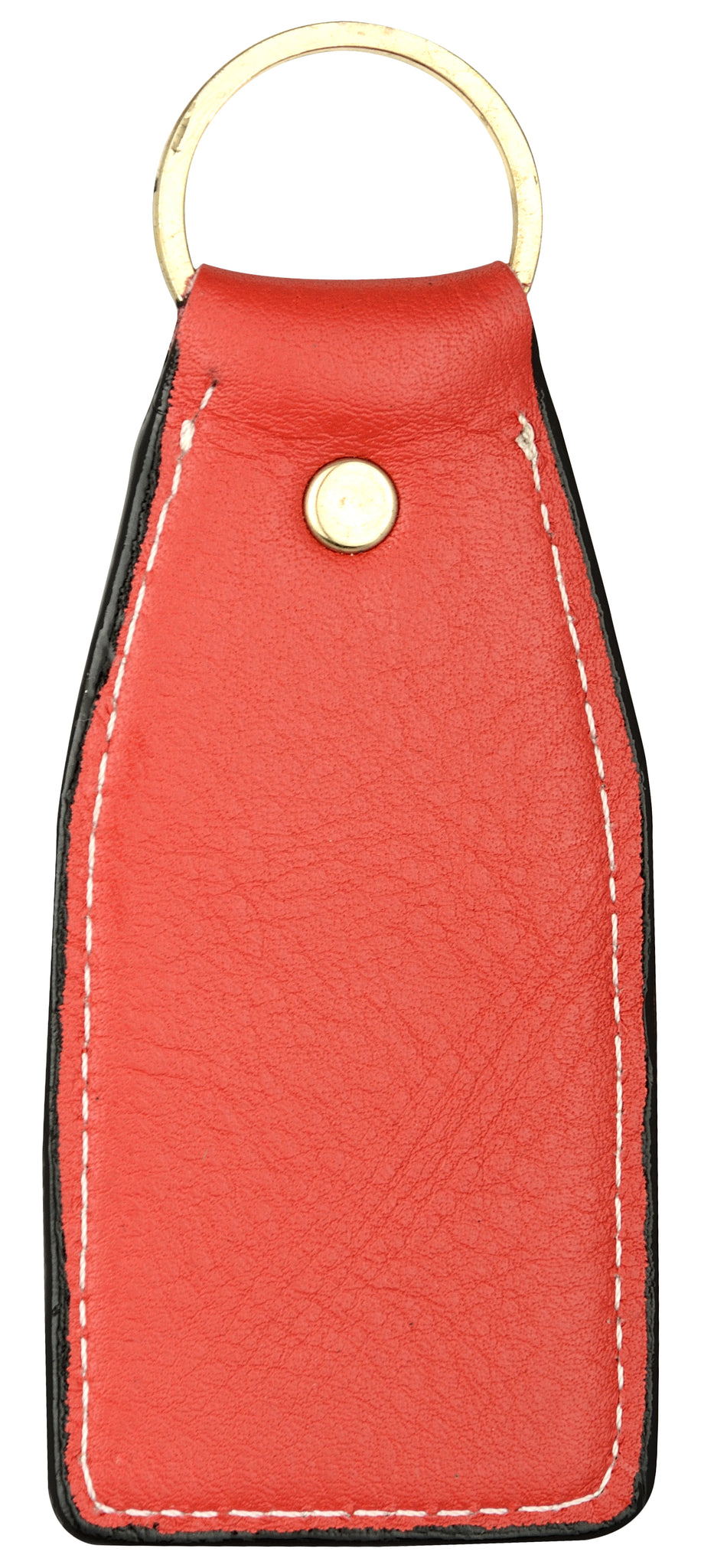 Orangish red leather key chain