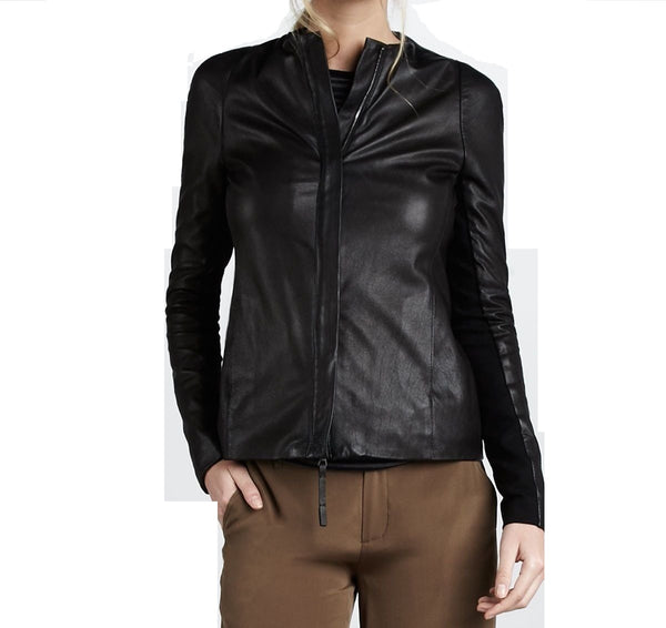 Noora Women's Real Genuine Lambskin Leather Jacket | Classic Club Leather Outfit |