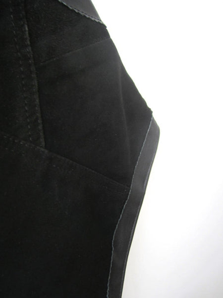 Vintage BLACK Suede Vest Coat & Genuine Black Lambskin Leather Vest Coat Button Cl