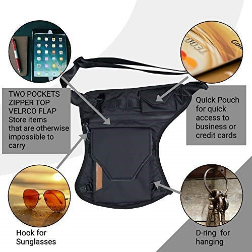 NOORA personalized Unisex Waist Bag| BLACK Leather Waist bag| Multipurpose Utility Cross Bag| Water Repellent|for Travel, Outdoor and Adventures| SK16