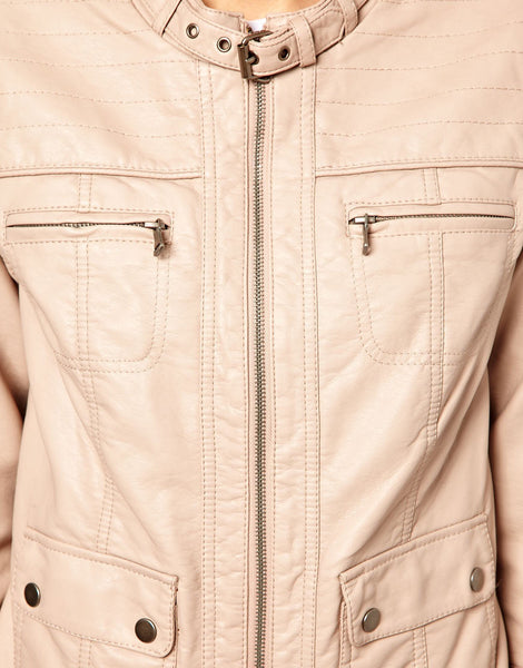Noora Women's Blush Biker Leather Jacket | Stylish Party Wear Jacket for Women  ST0323