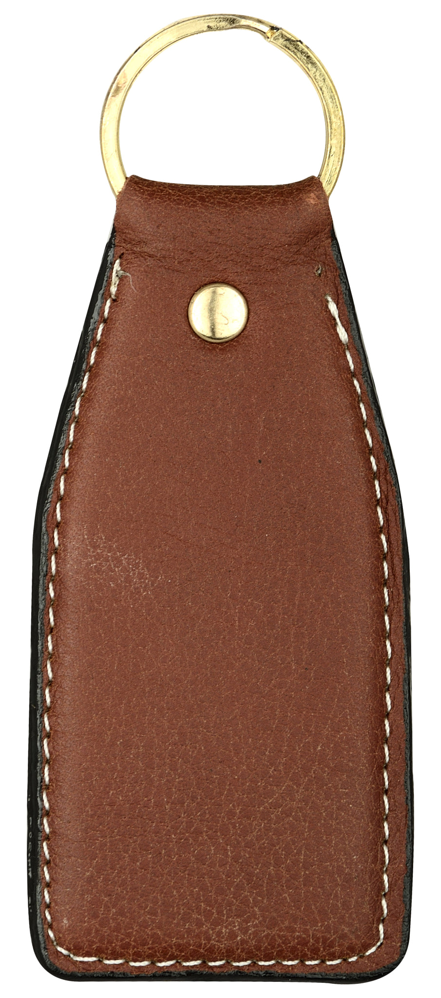 dark brown curved leather key chain
