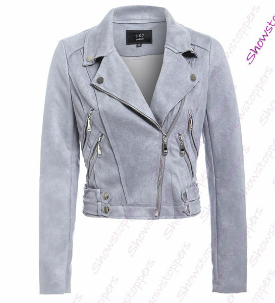 NOORA Women Ladies Leather Jacket Coats Zip Up Biker Flight Casual BS-103