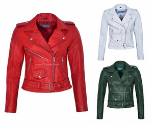 NOORA Ladies Biker Jacket Leather BRANDO STYLE | FASHION Jacket BS-127