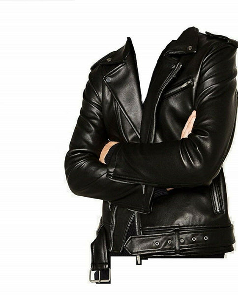NOORA New MEN'S Lambskin BIKER CAFE RACER  REAL LEATHER SLIM FIT JACKET NI-21