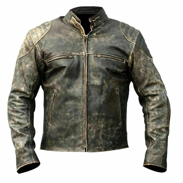 Distressed Black Leather Jacket | Noora International