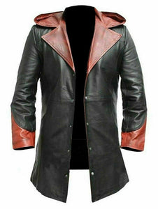 Noora Devil May Cry Long Trench Coat Sheep Men Halloween Genuine Leather Jacket