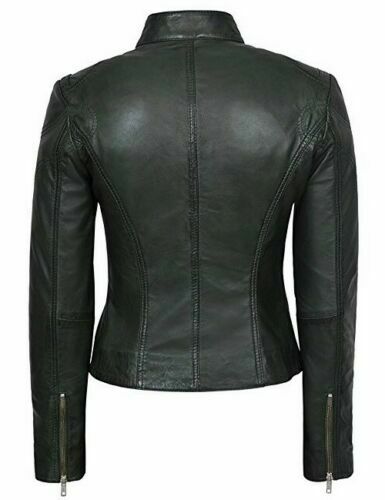 Noora New Women Lambskin Black Leather Jacket Racing Stylish  Biker Leather Outwear Jacket L19