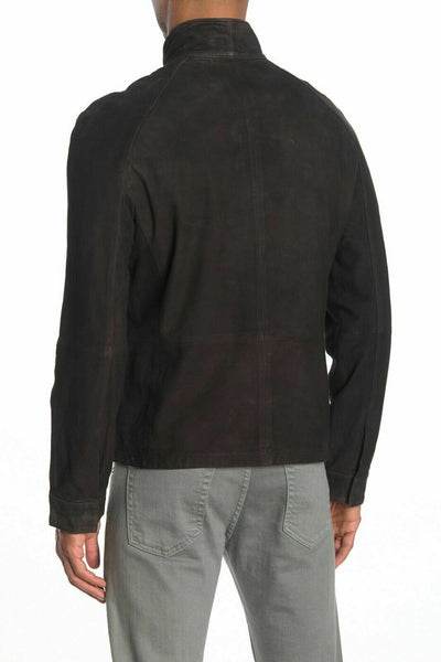 NOORA Mens Vintage Real Leather Suede Leather Zip Front Jacket Retro Style S2