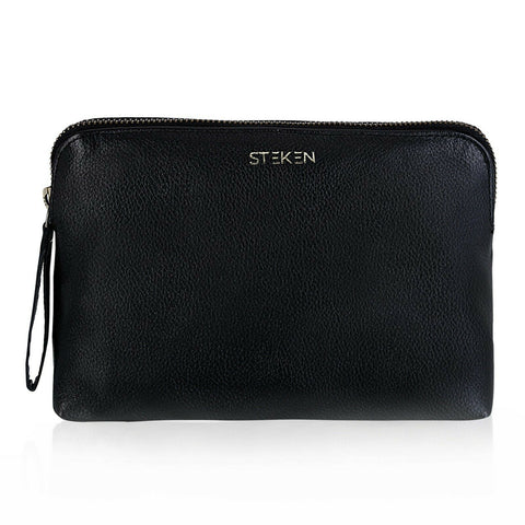 NOORA HANDMADE Genuine Leather BLACK UNISEX Travel Bags Сustom Pouch