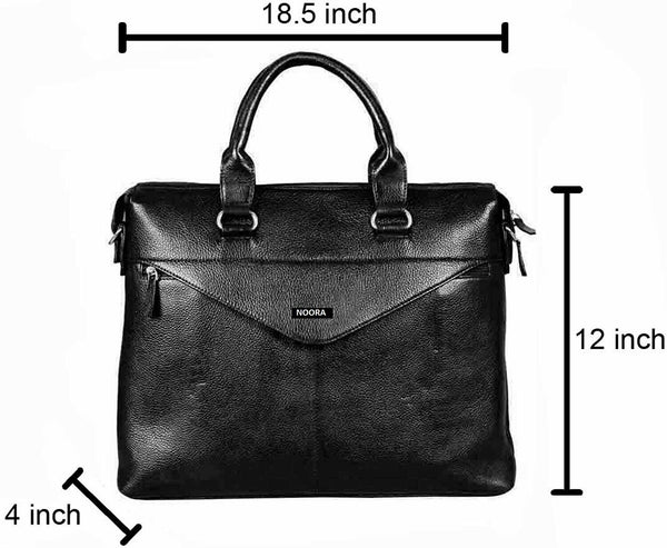 NOORA 16 inches Leather Laptop Crossbody Shoulder Messenger Briefcase Bag.WA262