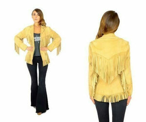 Yellow Fringe Jacket | Women's Yellow Jacket | Noora International