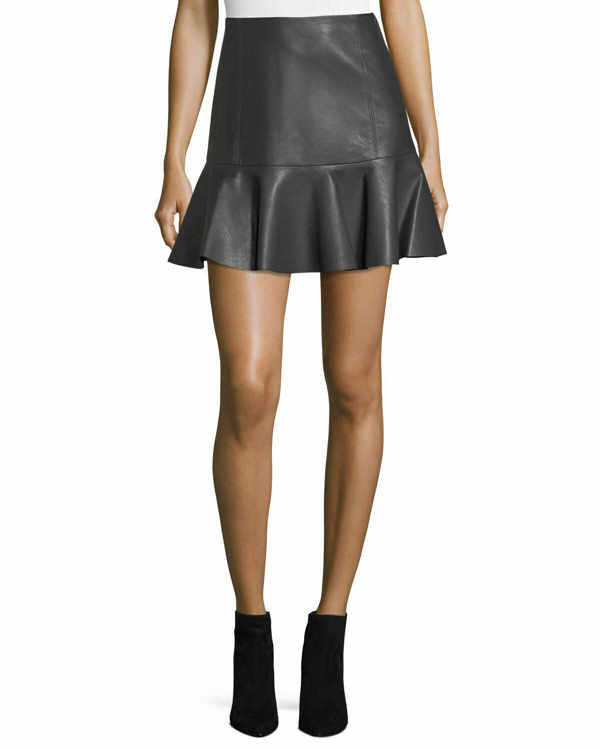 NOORA Black Hot Women's Genuine Lambskin Real Leather Skirt Soft Mini Skirt IN2