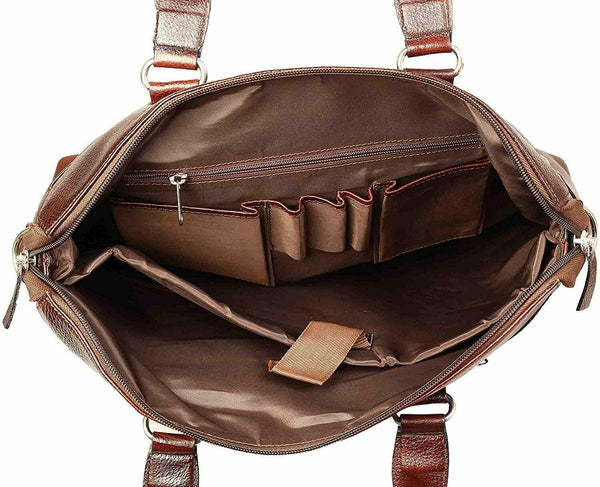 NOORA leather messenger laptop shoulder brown vintage office bag handmade WA256