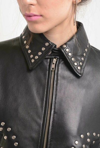 NOORA New Lambskin Leather Cropped Hot Jacket Biker Modern Stylesh Classic QD198