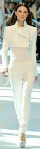 Noora New Womens Lambskin Leather Cropped White Jacket Modern Biker Stylesh QD308