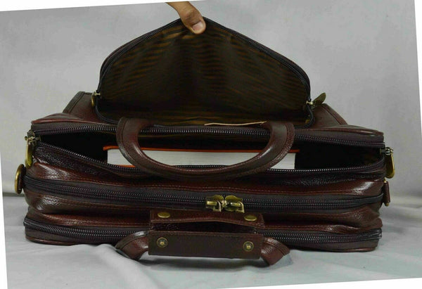 NOORA Men Genuine Leather Messenger Shoulder Laptop Bag Briefcas QD287