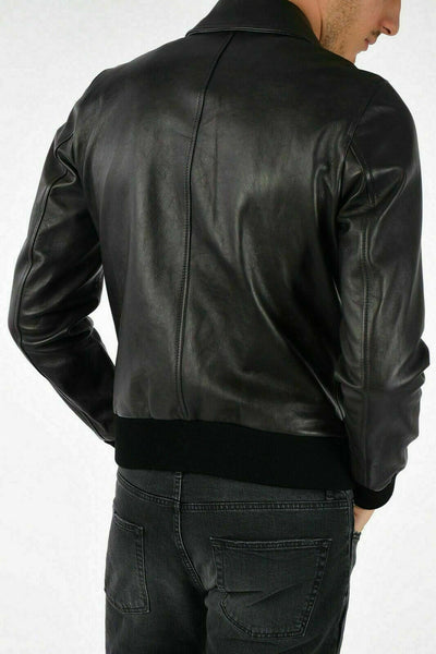 NOORA New Man Black Suede Leather Bomber Jacket ST0160