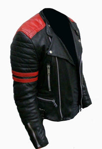 NOORA MENS REAL GENUINE LEATHER JACKET VINTAGE BLACK REAL BIKER BRAND NEW NI2