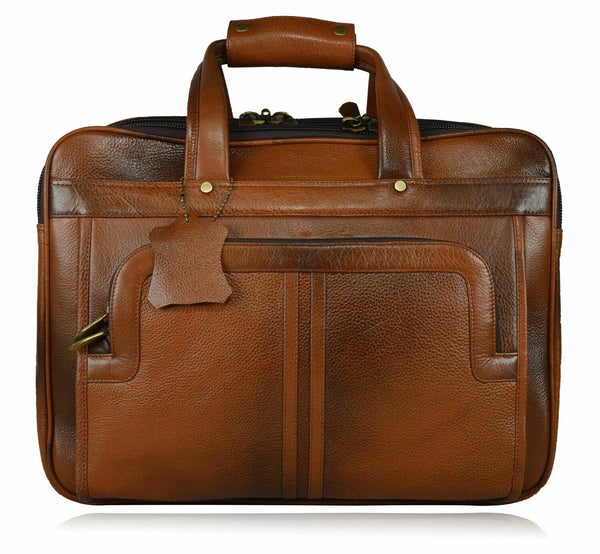 NOORA Men Brown Cowhide Genuine Leather Messenger Shoulder Briefcas Bag QD305