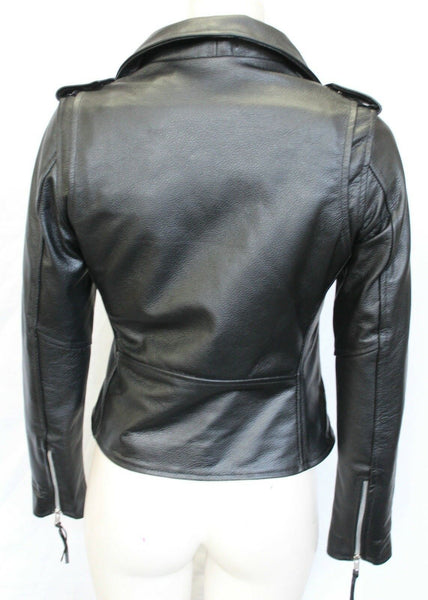 NOORA Women Ladies Leather Jacket Coats Zip Up Biker Flight Casual BS-105