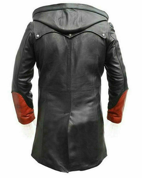 Noora Devil May Cry Long Trench Coat Sheep Men Halloween Genuine Leather Jacket