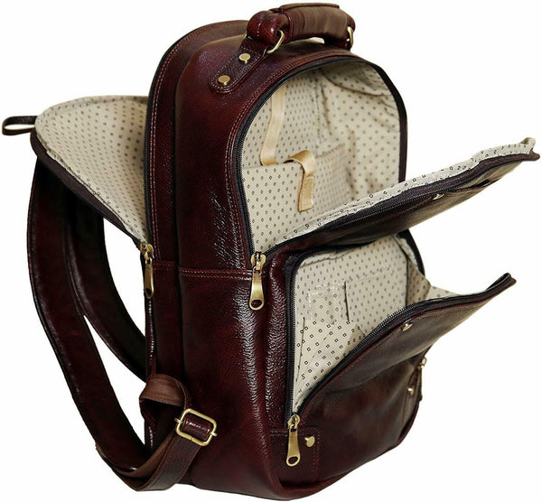 NOORA New Men Women Leather Brown Backpack Rucksack Shoulder Fashion Bag WA254