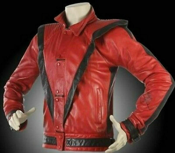 Noora Michael Jackson Thriller Red Classic Vintage Leather Jacket for Halloween