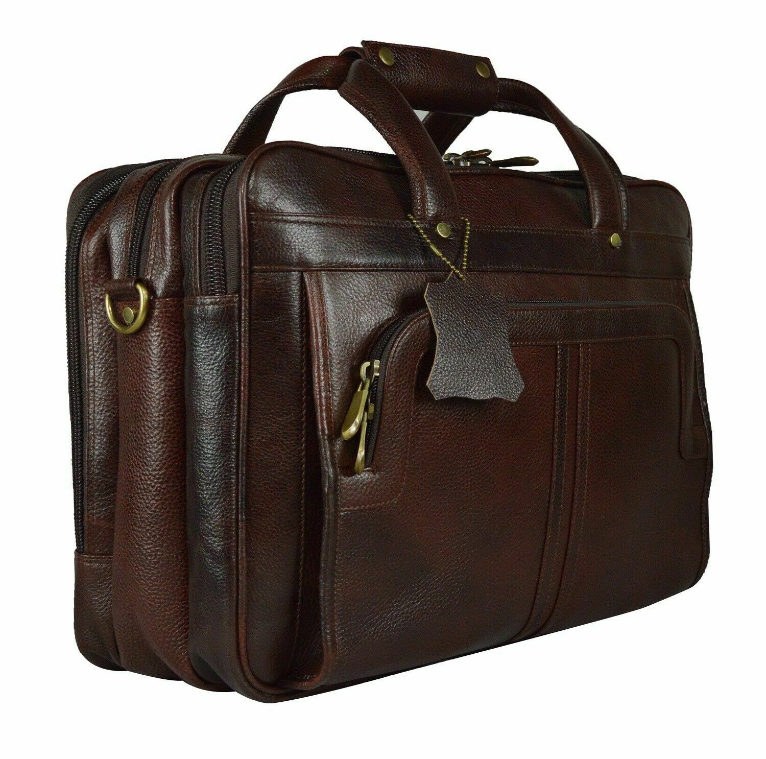 NOORA Men Genuine Leather Messenger Shoulder Laptop Bag Briefcas QD287