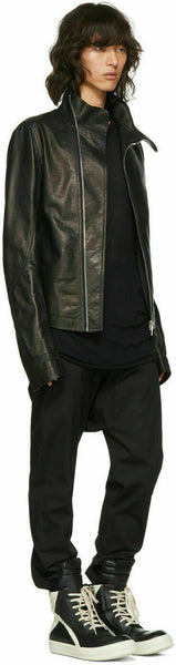 NOORA Women Long Style Leather Natural Lambskin Leather with coller jacket SP47