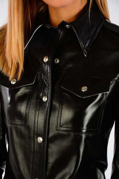 Noora New Women Lambskin Leather Trench Coat Jacket Modern Styles Biker QD106